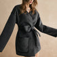 Retro Piping Belted Cinched Jacket