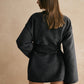 Retro Piping Belted Cinched Jacket