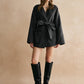 Retro Piping Belted Cinched Jacket