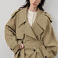 Lapel Loose Belted Trench Coat
