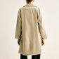 Pinstripe-Cuff Long Trench Coat