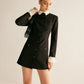 Adjustable-Collar Slim Blazer Dress