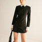 Adjustable-Collar Slim Blazer Dress