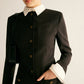 Adjustable-Collar Slim Blazer Dress