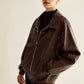 Zipper Shift PU Leather Jacket