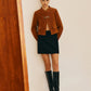 Metal-Detail Suede Jacket