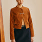 Metal-Detail Suede Jacket