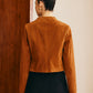 Metal-Detail Suede Jacket