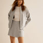 Tweed Pockets Zipper Warm Jacket