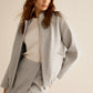 Tweed Pockets Zipper Warm Jacket
