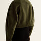 Asymmetrical Button Crop Tweed Coat
