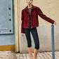 Zipper-Pockets Lapel Suede Jacket