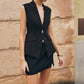 Deep V-Neck Button Slim Vest