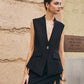 Deep V-Neck Button Slim Vest