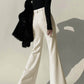 Plain High-Waist Piping Pants