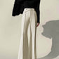 Plain High-Waist Piping Pants