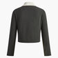 Contrast Collar Breasted Petite Blazer
