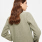 Round Neck Pockets Tweed Jacket