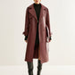 Windproof PU Leather Long Jacket
