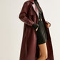 Windproof PU Leather Long Jacket