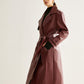 Windproof PU Leather Long Jacket