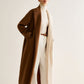 Two-Tone Slit Tweed Long Coat