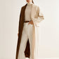 Two-Tone Slit Tweed Long Coat