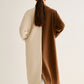 Two-Tone Slit Tweed Long Coat