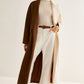 Two-Tone Slit Tweed Long Coat