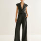 V-Neck Pinstripe Button Vest