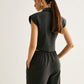 V-Neck Pinstripe Button Vest