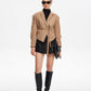 Retro Lapel Belted Short Jacket