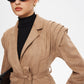 Retro Lapel Belted Short Jacket