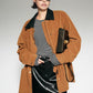 Contrast Collar Suede Blazer