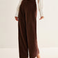 Corduroy Wide-Leg Pants Without Belt