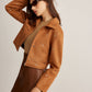 Studded Zipper Crop Blazer