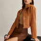 Studded Zipper Crop Blazer