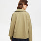 Contrast Belt Button Trench Coat