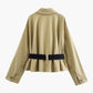 Contrast Belt Button Trench Coat