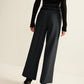 Double-Belt Pleated Straight Pants