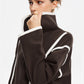 Contrast Binding Breasted Long Coat