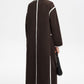 Contrast Binding Breasted Long Coat