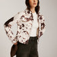 Cow Printed Tweed Short Jacket