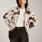 Cow Printed Tweed Short Jacket