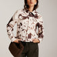 Cow Printed Tweed Short Jacket