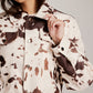 Cow Printed Tweed Short Jacket