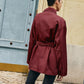 Retro Asymmetrical Belted Trench Coat