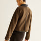 Leisure Contrast Trim Tweed Coat