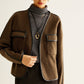 Leisure Contrast Trim Tweed Coat