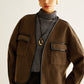Leisure Contrast Trim Tweed Coat